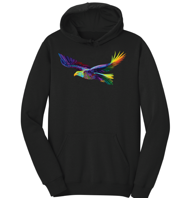 Rainbow Flying Bald Eagle